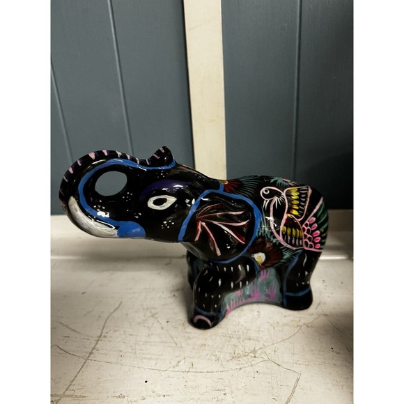 Talavera Pottery Art Ceramic Elephant Figurine‎ Piggy Money Bank Hand Painted - Picture 6 of 6